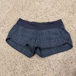 Lululemon Athletica Plaid Gray Athletic Shorts